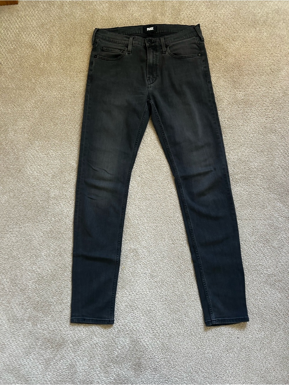 PAIGE Men's Black Skinny Jeans - Faded Black Wash